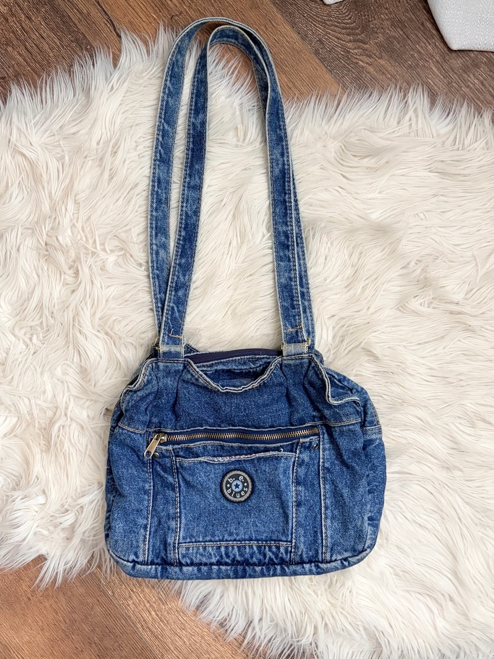 Denim Shoulder Bag - Blue Women's Tote - Picture 1 of 17